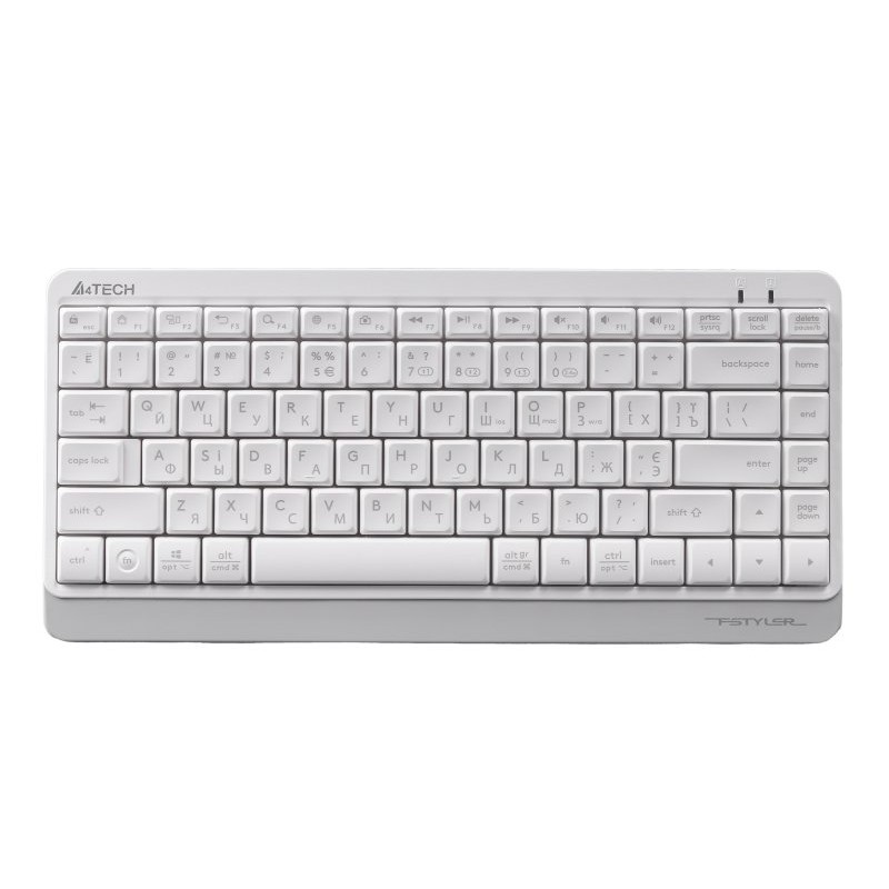 Клавіатура A4tech Fstyler FBK11, USB, White, бездротова (BT+2.4 ГГц), Bluetooth, мембранні клавіші