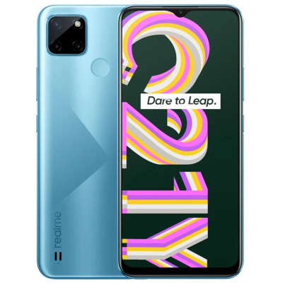 Смартфон Realme C21Y Cross Blue, 2 NanoSim, 6.5" (1600х720), Unisoc Tiger T610 2x1.8GHz+6x1.8GHz, RAM 4GB, ROM 64GB, Wi-Fi, BT, LTE, 4 Cam, Li-Ion 5000 mAh, Android 11 no NFC