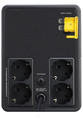 Джерело безперебійного живлення APC Easy-UPS 1200 ВА, Black, 650 Вт, 4xSchuko, AVR, IP20, 190x140x390 мм, 7.5 кг (BVX1200LI-GR)