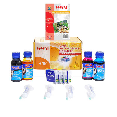 НПК WWM Epson XP-33/103/203/207/303/306/313/323/406/413/423, з чіпами, 4x100 мл чорнила ELECTRA (RC.T17NU)