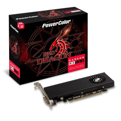 Відеокарта Radeon RX 550, PowerColor, Red Dragon, 4Gb GDDR5, 128-bit, DVI/HDMI, 1071/6000 MHz, Low Profile (AXRX 550 4GBD5-HLE)