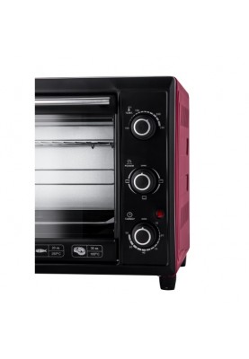Електродуховка Liberton LEO-400 Red, 2000W, 40 л, поворотні перемикачі, індикатор роботи, таймер, 3 режими нагрівання