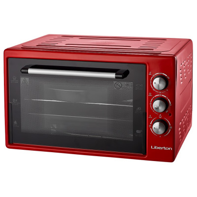 Електродуховка Liberton LEO-421 Red, 1500W, 42 л, механічне керування, індикатор роботи, таймер, 3 режими нагрівання