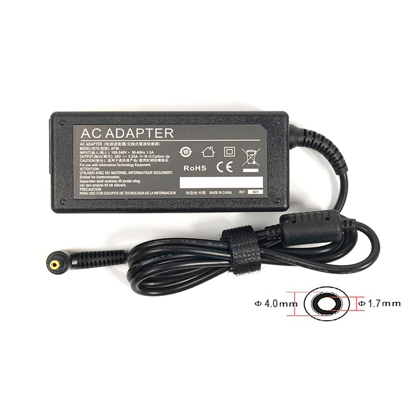 Блок живлення PowerPlant для ноутбуків IBM/Lenovo 20V, 3.25A, 65W, 4.0x1.7 (IB65H4017)