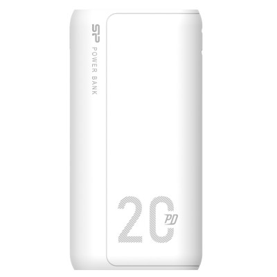 Універсальна мобільна батарея 20000 mAh, Silicon Power QS15, White, 18 Вт, 2xUSB/Type-C, QC3.0, PD, захист smartSHIELD (SP20KMAPBKQS150W)