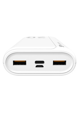 Універсальна мобільна батарея 20000 mAh, Silicon Power QS15, White, 18 Вт, 2xUSB/Type-C, QC3.0, PD, захист smartSHIELD (SP20KMAPBKQS150W)