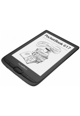 Електронна книга 6" PocketBook 617, Ink Black, WiFi, 758x1024 (E Ink Carta), 512Mb/8Gb, 16 градацій сірого, 212 DPI, сенсорна панель, підсвічування екрана SMARTlight, microSD (до 32Gb), 1300 mAh, microUSB, 161.3x108x8 мм (PB617-P-CIS)
