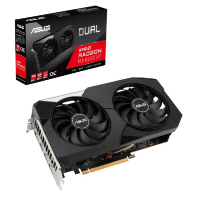 Відеокарта Radeon RX 6650 XT, Asus, DUAL OC, 8Gb GDDR6, 128-bit, HDMI/3xDP, 2689/17500 MHz, 8-pin (DUAL-RX6650XT-O8G)