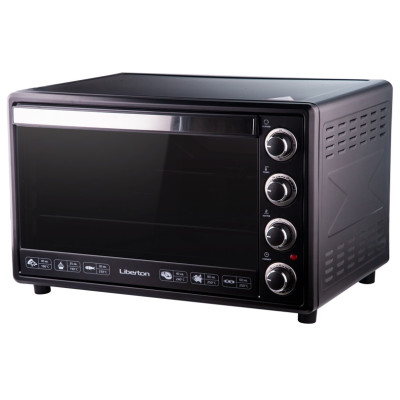 Електродуховка Liberton LEO-650 Black Mirror, 2200W, 65 л, металевий корпус, індикатор роботи, таймер, 3 режими нагрівання, конвекція