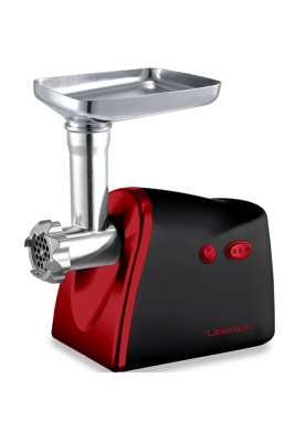 М'ясорубка Liberton LMG-26BST, Red, 2600W, продуктивність 1.8 кг/хв, барабани для терки та шатківниці, диски для подрібнення 3 мм/5 мм/7 мм, соковитискач для томатів, насадка для ковбасок/«кеббе», реверс