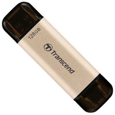 USB 3.2/Type-C Flash Drive 128Gb Transcend JetFlash 930C, Gold/Black, 420/400 Mb/s (TS128GJF930C)