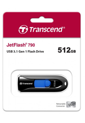 USB 3.1 Flash Drive 512Gb Transcend JetFlash 790, Black (TS512GJF790K)