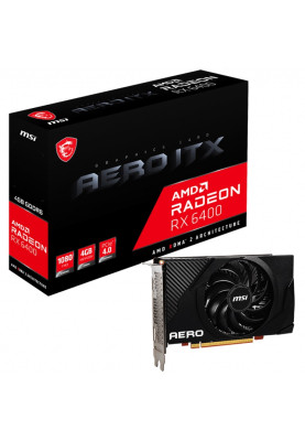 Відеокарта Radeon RX 6400, MSI, AERO ITX, 4Gb GDDR6, 64-bit, HDMI/DP, 2321/16000 MHz (RX 6400 AERO ITX 4G)
