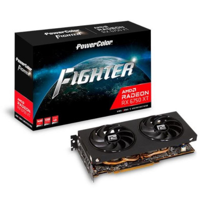 Відеокарта Radeon RX 6750 XT, PowerColor, Fighter, 12Gb GDDR6, 192-bit, HDMI/3xDP, 2600/18000 MHz, 2x8-pin (AXRX 6750 XT 12GBD6-3DH)