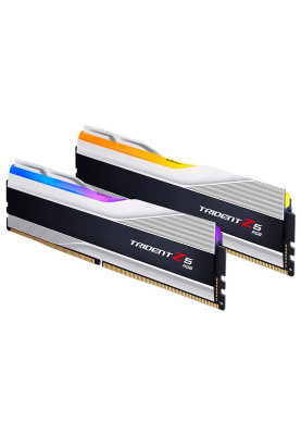 Пам'ять 16Gb x 2 (32Gb Kit) DDR5, 6000 MHz, G.Skill Trident Z5 RGB, Silver, 40-40-40-96, 1.35V, з радіатором (F5-6000J4040F16GX2-TZ5RS)
