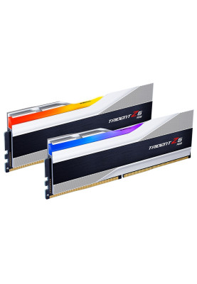 Пам'ять 16Gb x 2 (32Gb Kit) DDR5, 6000 MHz, G.Skill Trident Z5 RGB, Silver, 40-40-40-96, 1.35V, з радіатором (F5-6000J4040F16GX2-TZ5RS)
