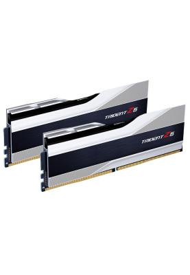 Пам'ять 16Gb x 2 (32Gb Kit) DDR5, 6000 MHz, G.Skill Trident Z5, Silver, 36-36-36-96, 1.35V, з радіатором (F5-6000J3636F16GX2-TZ5S)