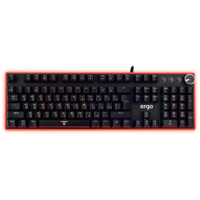 Клавіатура Ergo KB-955 RGB, Black, USB, механічна, "райдужне" підсвічування, перемикачі Blue, 1.5 м (KB-955)