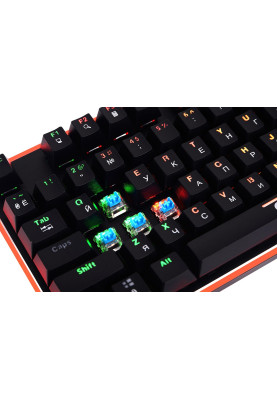 Клавіатура Ergo KB-955 RGB, Black, USB, механічна, "райдужне" підсвічування, перемикачі Blue, 1.5 м (KB-955)