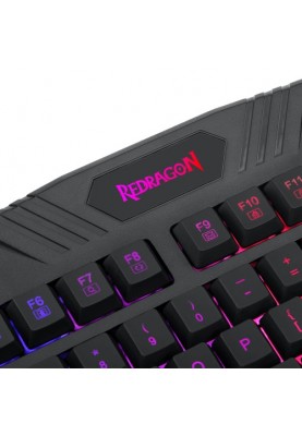 Клавіатура Redragon Harpe 2, Black, USB, мембранна, RGB підсвічування, підставка під зап'ястя (77484)