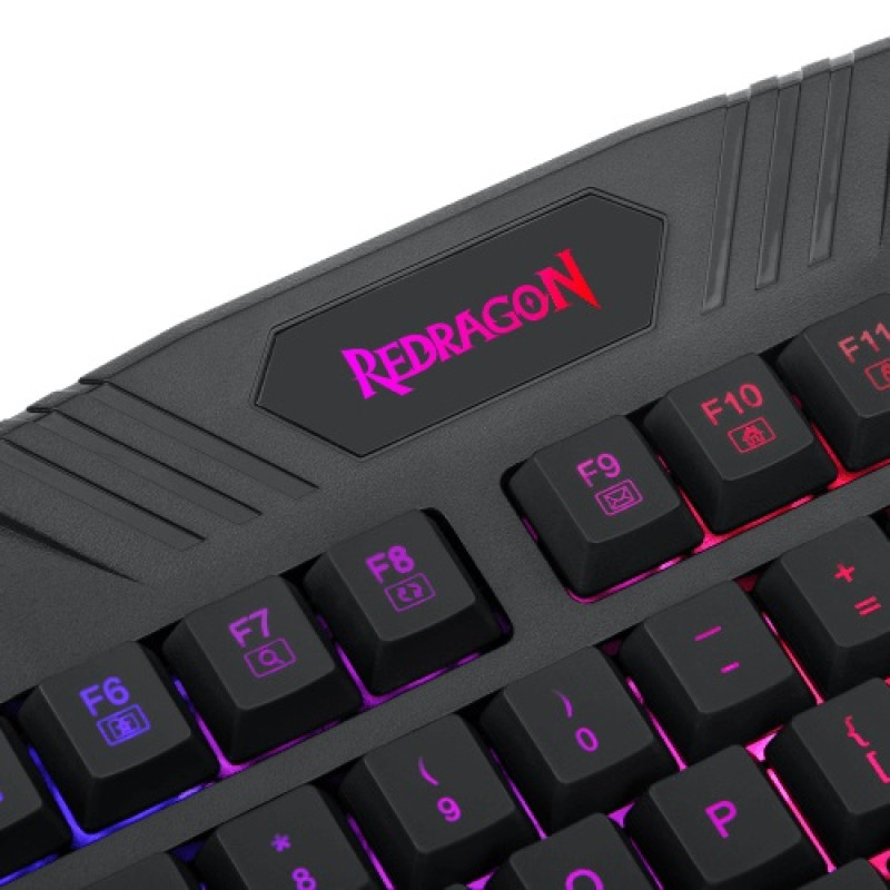 Клавіатура Redragon Harpe 2, Black, USB, мембранна, RGB підсвічування, підставка під зап'ястя (77484)