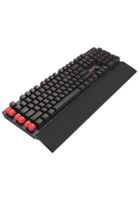 Клавіатура Redragon Yaksa, Black, USB, мембранна, 7 кольорів підсвічування, 12 мультимедійних клавіш, підставка під зап'ястя (70392)