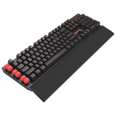 Клавіатура Redragon Yaksa, Black, USB, мембранна, 7 кольорів підсвічування, 12 мультимедійних клавіш, підставка під зап'ястя (70392)