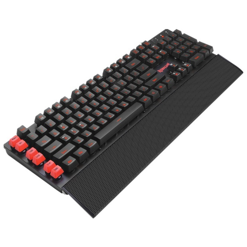 Клавіатура Redragon Yaksa, Black, USB, мембранна, 7 кольорів підсвічування, 12 мультимедійних клавіш, підставка під зап'ястя (70392)