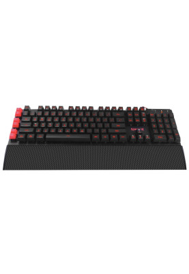 Клавіатура Redragon Yaksa, Black, USB, мембранна, 7 кольорів підсвічування, 12 мультимедійних клавіш, підставка під зап'ястя (70392)