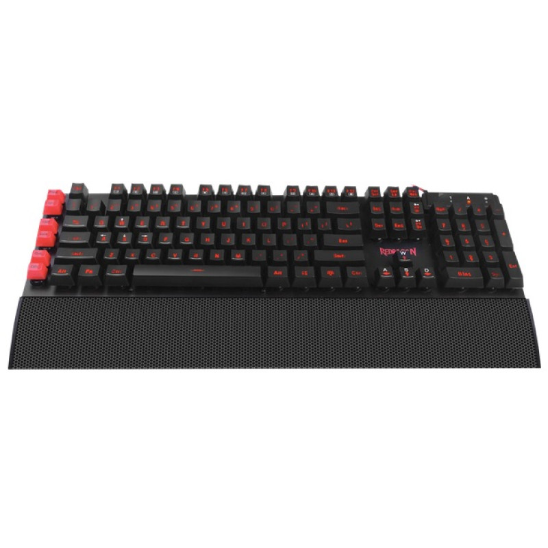 Клавіатура Redragon Yaksa, Black, USB, мембранна, 7 кольорів підсвічування, 12 мультимедійних клавіш, підставка під зап'ястя (70392)