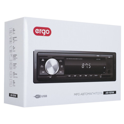 Автомагнітола Ergo AR-101W, Black, 1 Din, USB/SD