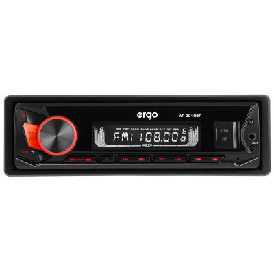 Автомагнітола Ergo AR-301RBT, Black, 1 Din, Bluetooth, USB/SD, пульт ДК