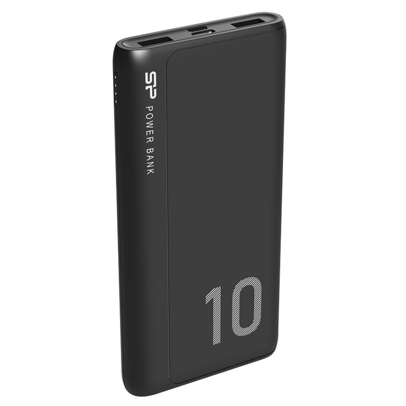 Універсальна мобільна батарея 10000 mAh, Silicon Power GP15, Black, 2xUSB (5V/2.4A) (SP10KMAPBKGP150K)