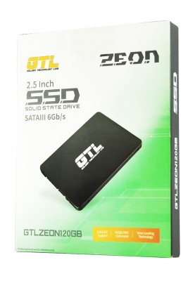 Твердотільний накопичувач 120Gb, GTL Zeon, SATA3, 2.5", 3D TLC, 500/400MB/s, алюмінієвий корпус (GTLZEON120GB)