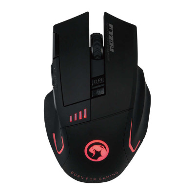 Миша бездротова Marvo M720W, Black, 2.4GHz, оптична (датчик Pixart 3212), 800-4800 dpi, LED підсвічування (6 кольорів), 8 кнопок, 1xAA