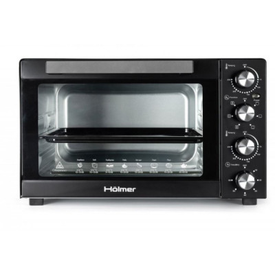 Електродуховка Holmer HEO-152CR Black, 1700W, 50 л, 5 режимів, вертел, гриль, конвекція, таймер