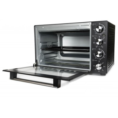 Електродуховка Holmer HEO-152CR Black, 1700W, 50 л, 5 режимів, вертел, гриль, конвекція, таймер