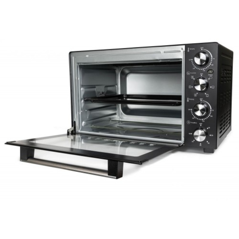 Електродуховка Holmer HEO-152CR Black, 1700W, 50 л, 5 режимів, вертел, гриль, конвекція, таймер