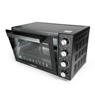 Електродуховка Holmer HEO-152CR Black, 1700W, 50 л, 5 режимів, вертел, гриль, конвекція, таймер