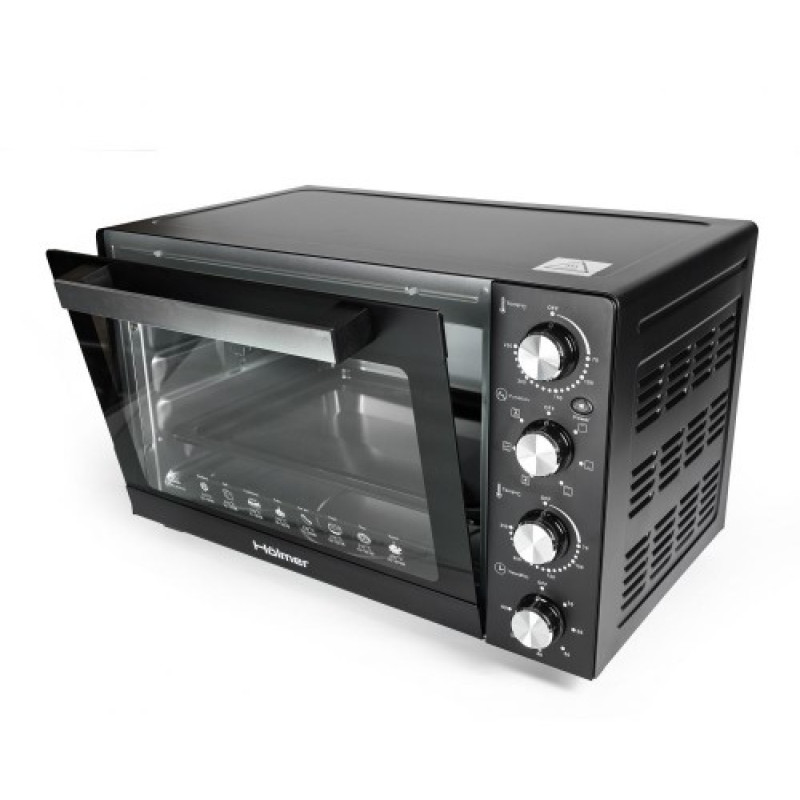 Електродуховка Holmer HEO-152CR Black, 1700W, 50 л, 5 режимів, вертел, гриль, конвекція, таймер