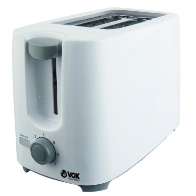 Тостер VOX Electronics TO01101, White, 700W, механічне керування, 2 тости, 2 відділення, 7 режимів підсмажування