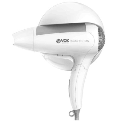 Фен VOX Electronics HT3023, White, 1600W, 2 швидкості, 2 температурні режими, концентратор, складана ручка