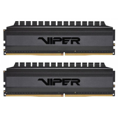 Пам'ять 16Gb x 2 (32Gb Kit) DDR4, 3600 MHz, Patriot Viper 4 Blackout, Black, 18-22-2-42, 1.35V, з радіатором (PVB432G360C8K)