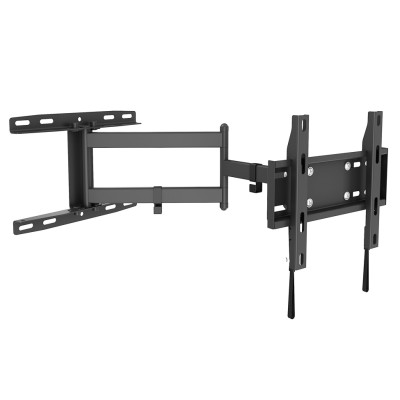 Настінне кріплення для ТВ 19-43", KSL WMO-5225T, Black, похило-поворотне, до 25 кг, нахил -5°+15°, 3 вузли повороту (180°/360°/180°), VESA від 75x75 до 200x200 мм, макс. відстань від стіни 67-563 мм
