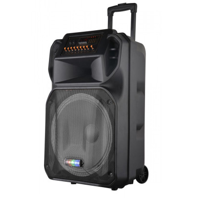 Колонка портативна Havit HV-SF105BT Black, 40 Вт, "PartyBox", пластиковий корпус, AUX, USB, FM, BT, LED, TF, MIC IN, світлодіодний дисплей, акумулятор: 1200mA, керування зверху (6939119030599)