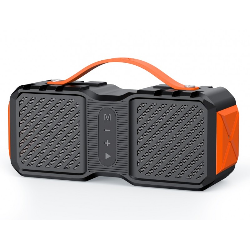 Колонка портативна Havit HV-SK806BT Black/Orange, 2х10 Вт, пластиковий корпус, Bluetooth, AUX, Micro SD Card, FM, TWS, акумулятор: 3600mA, керування спереду (6939119028596)