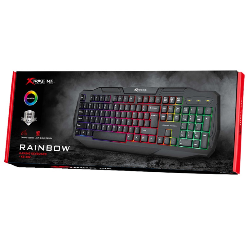 Клавіатура XTRIKE ME KB-302 USB RGB Black (6932391917527)