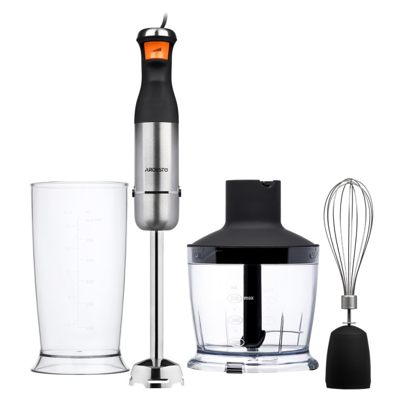 Блендер Ardesto HBK-1601BR, Black/Silver, 900Вт, подрібнювач, вінчик, чаша 0.6л