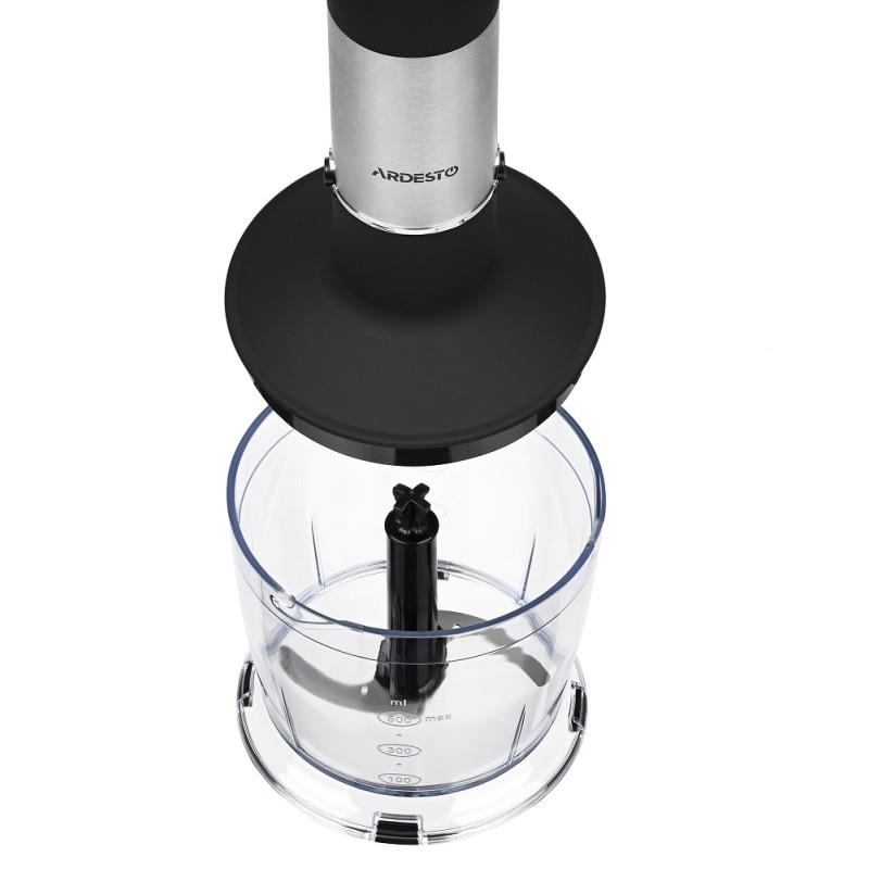 Блендер Ardesto HBK-1601BR, Black/Silver, 900Вт, подрібнювач, вінчик, чаша 0.6л