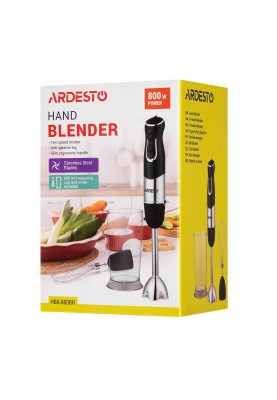 Блендер Ardesto HBK-800BR, Black, 800Вт, вінчик, чаша 0.6л
